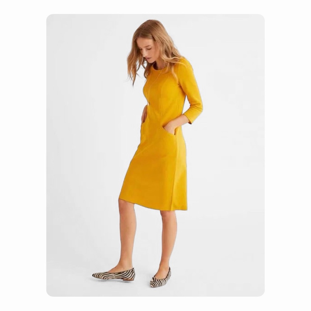 β
NWT Boden Ellen Ottoman 3/4 Sleeves Dress - Yellow β
- Picture 10 of 15